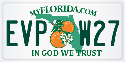 FL license plate EVPW27