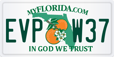 FL license plate EVPW37