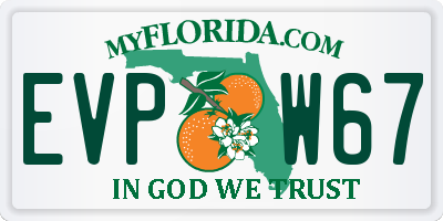 FL license plate EVPW67