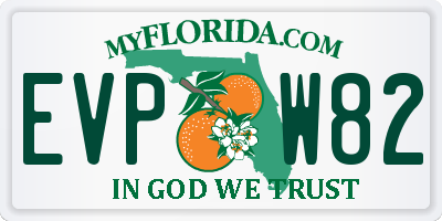 FL license plate EVPW82