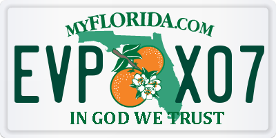 FL license plate EVPX07