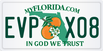 FL license plate EVPX08