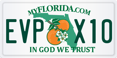 FL license plate EVPX10