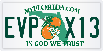 FL license plate EVPX13