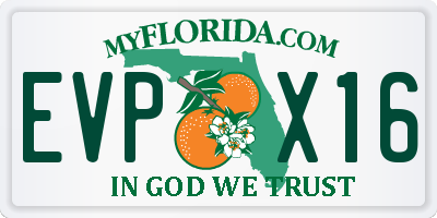 FL license plate EVPX16