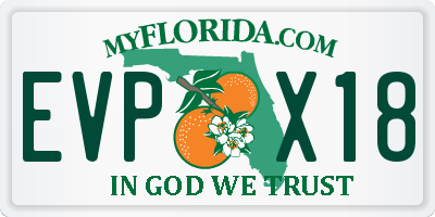 FL license plate EVPX18
