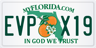 FL license plate EVPX19