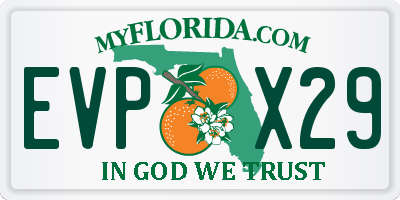 FL license plate EVPX29