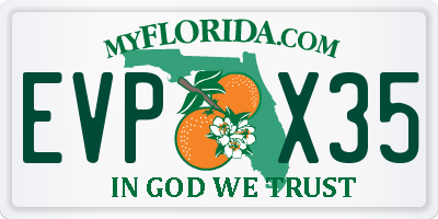 FL license plate EVPX35