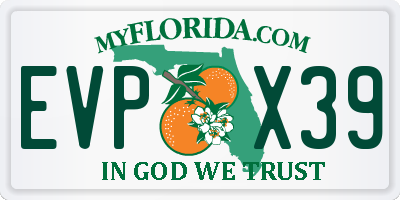 FL license plate EVPX39