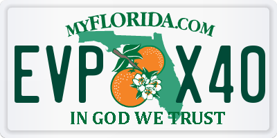 FL license plate EVPX40