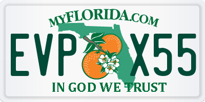 FL license plate EVPX55