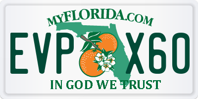FL license plate EVPX60