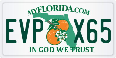 FL license plate EVPX65