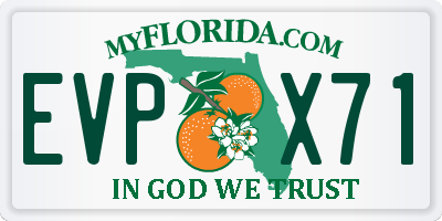 FL license plate EVPX71