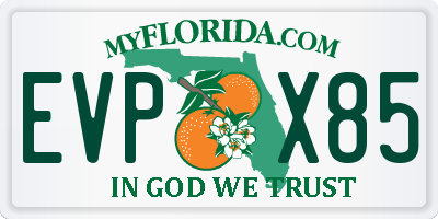 FL license plate EVPX85