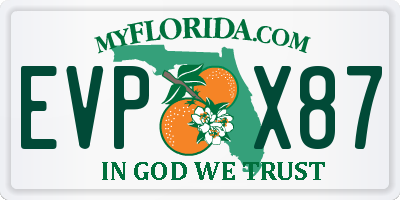 FL license plate EVPX87