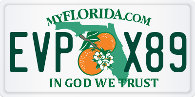 FL license plate EVPX89