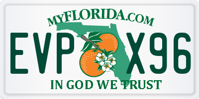 FL license plate EVPX96