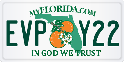 FL license plate EVPY22