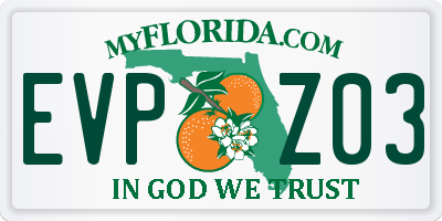 FL license plate EVPZ03