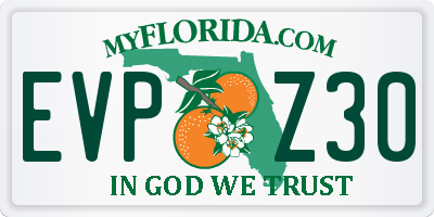 FL license plate EVPZ30
