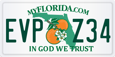FL license plate EVPZ34