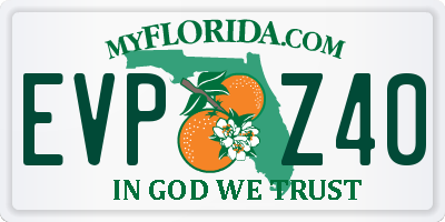 FL license plate EVPZ40