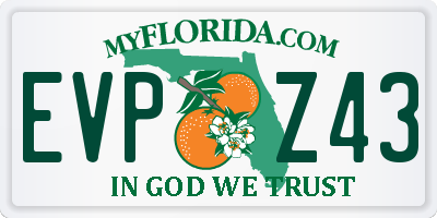 FL license plate EVPZ43