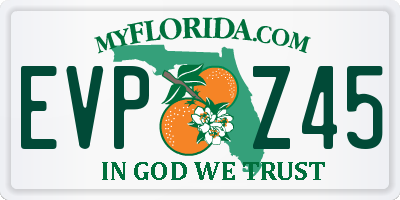 FL license plate EVPZ45