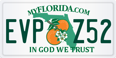 FL license plate EVPZ52