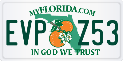 FL license plate EVPZ53