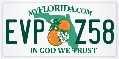 FL license plate EVPZ58