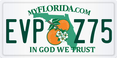 FL license plate EVPZ75