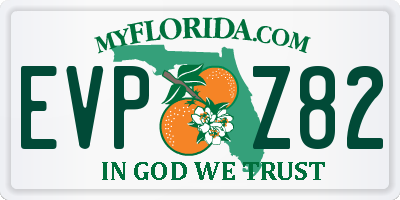 FL license plate EVPZ82