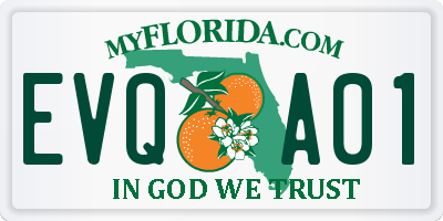 FL license plate EVQA01