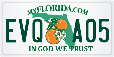 FL license plate EVQA05