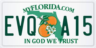 FL license plate EVQA15