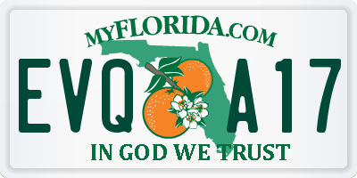 FL license plate EVQA17