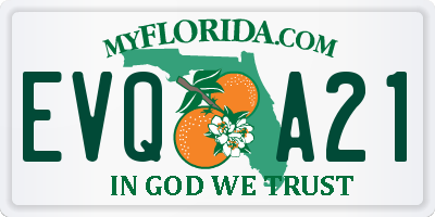 FL license plate EVQA21
