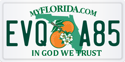 FL license plate EVQA85