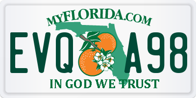 FL license plate EVQA98