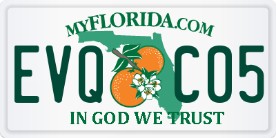 FL license plate EVQC05