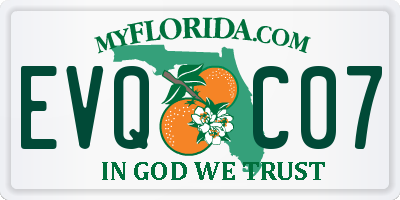 FL license plate EVQC07