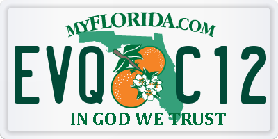FL license plate EVQC12