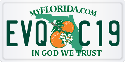 FL license plate EVQC19