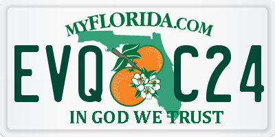 FL license plate EVQC24