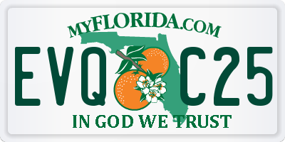 FL license plate EVQC25