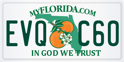 FL license plate EVQC60