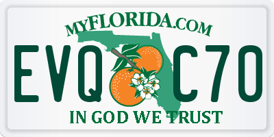 FL license plate EVQC70